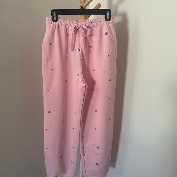 Brunette the Label Pink Floral "Be Kind" Track Pants - Brand New (never worn)! - Picture 3 of 7